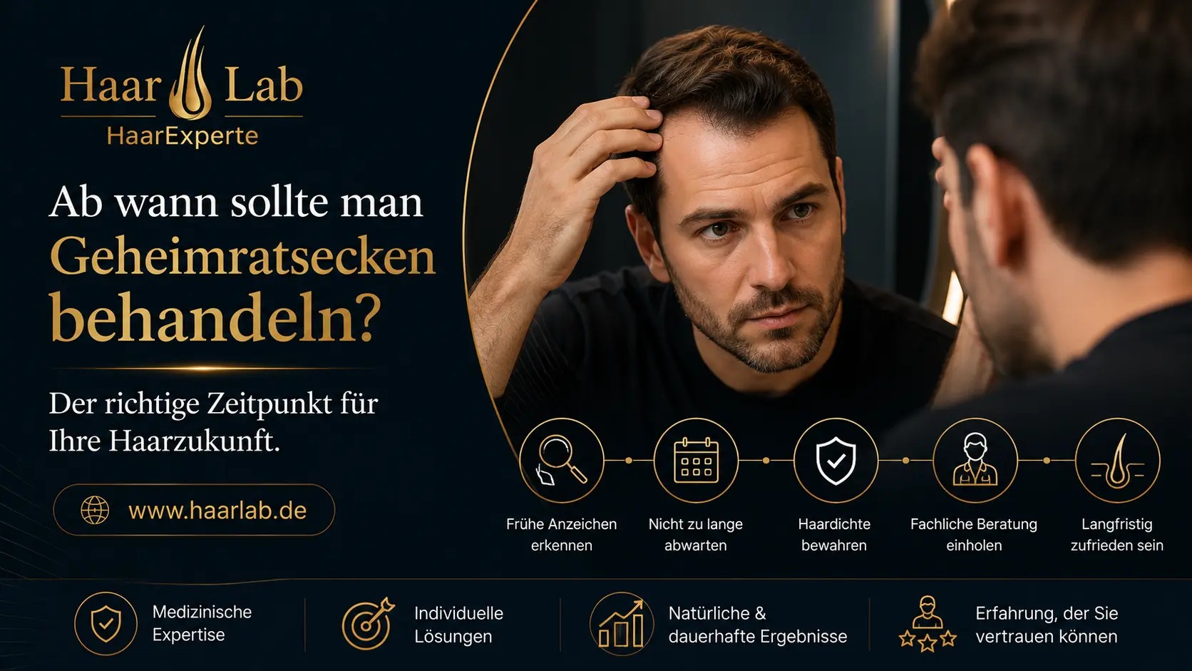 Ab wann sollte man Geheimratsecken behandeln? | HaarLab