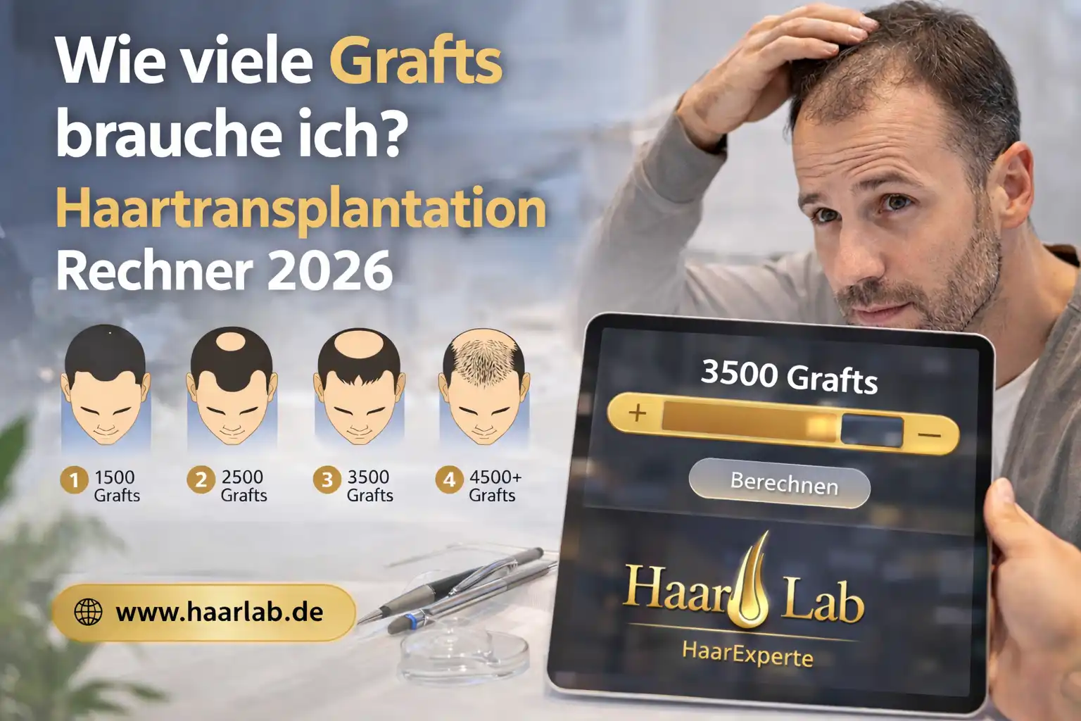 Wie viele Grafts brauche ich? Haartransplantation Rechner 2026